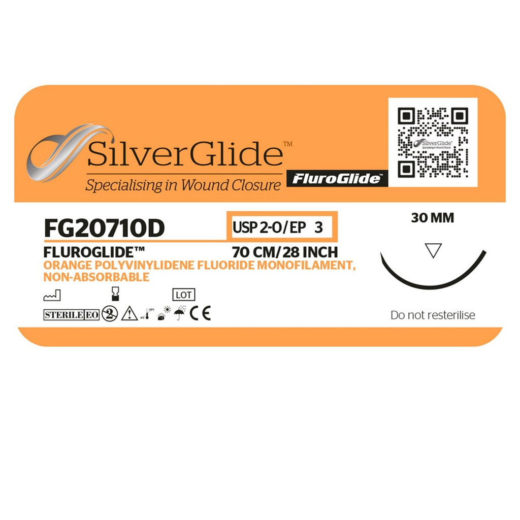 Sutur FG20710D Orange Polyvinylidenflourid, 36 stk.