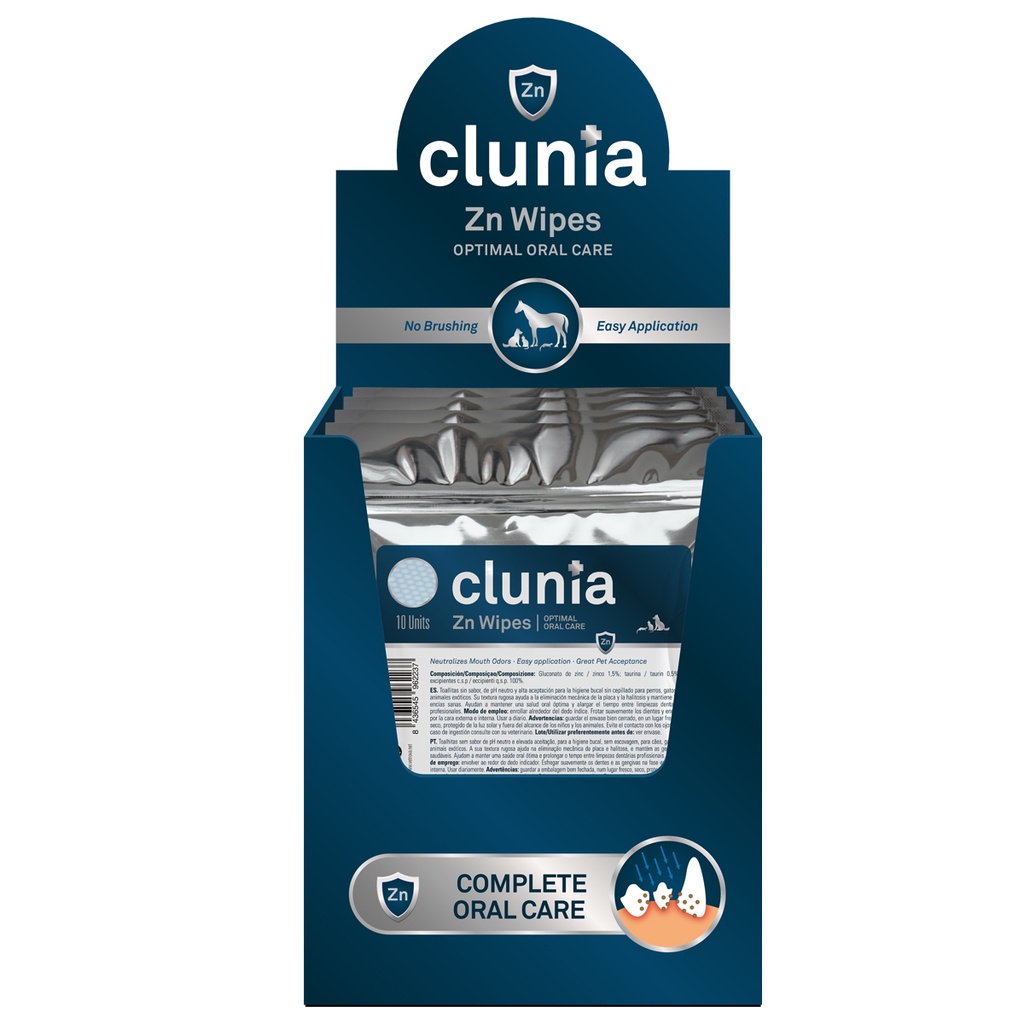 CLUNIA Zn Wipes - Display box 20 x 10 stk