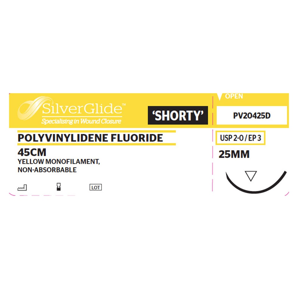 Sutur PV20425D Polyvinylidene Fluoride 36 stk.