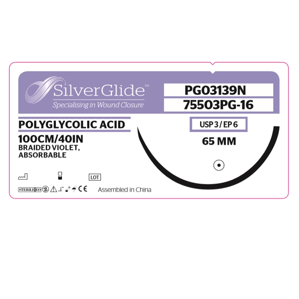 Sutur PG011339N Polyglycolic Acid 12 stk.