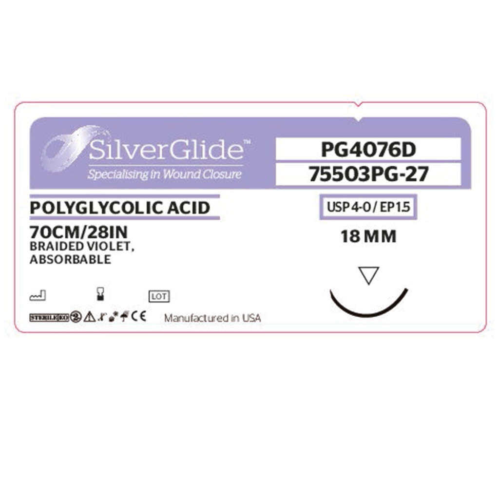 Sutur PG4076D Polyglycolic Acid 36 stk.