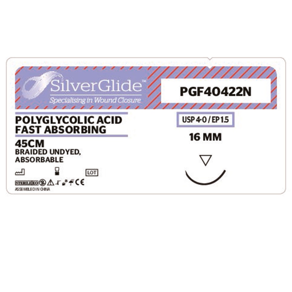 Sutur PGF40422N Polyglycolic Acid 12 stk.