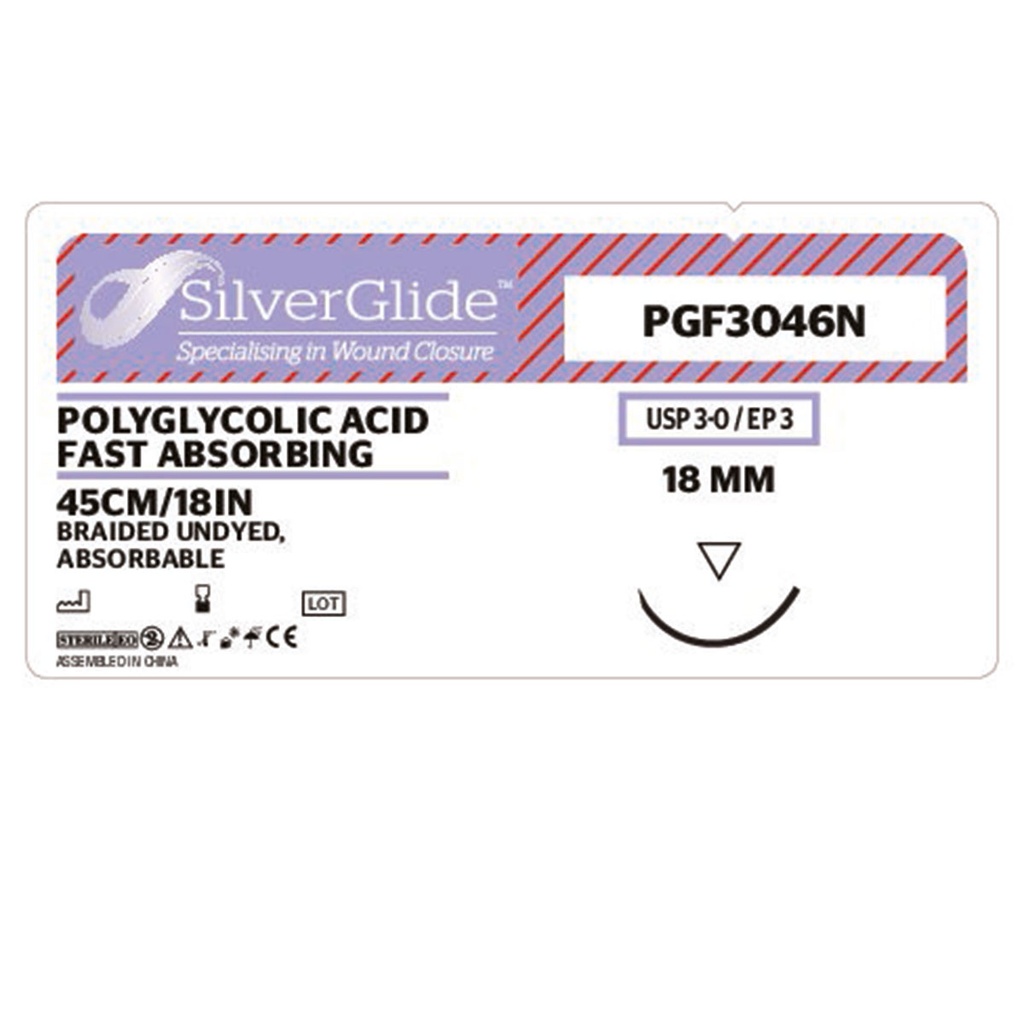 Sutur PGF3046N Polyglycolic Acid 12 stk.