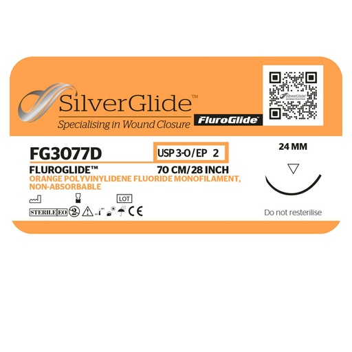 [20391] Sutur FG3077D Orange Polyvinylidenflourid, 36 stk